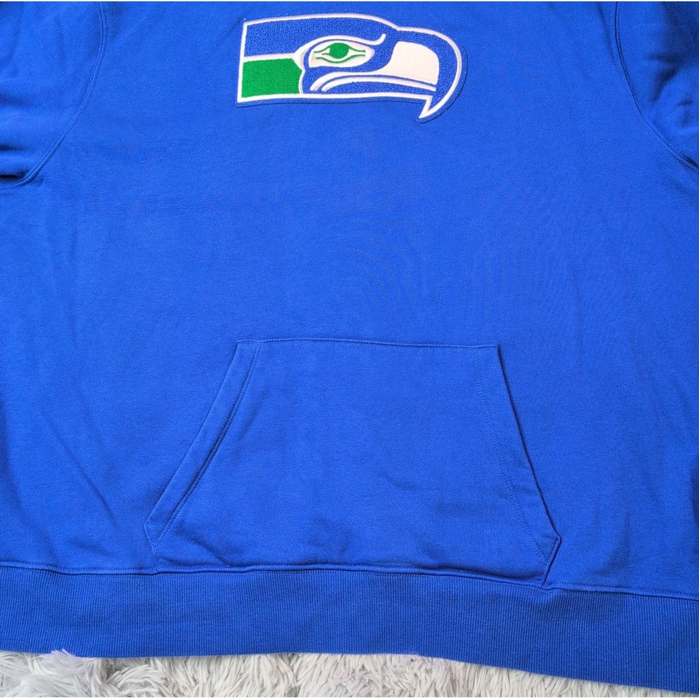 Seattle Seahawks Sweatshirt Womens XL Blue Hoodie NFL Football Comfort Pocket - Picture 9 of 12